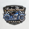 Motor Head Motorcycle Garage Quality Embossed Wall Art Sign