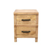 Recycled Elm 2 Drawer Bedside Table - Handcrafted Farmhouse Chic