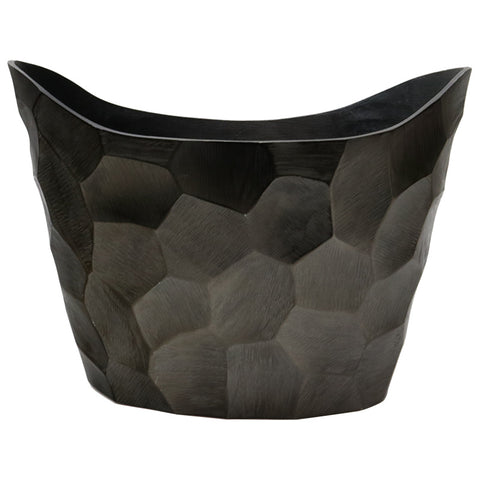 Smoke Black Aluminium Chisel Oval Wine Cooler Tub Rustic Chic - Great Gift / Home Décor