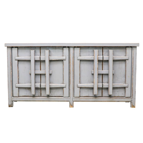 Vintage Blue/Grey Traditional Oriental Shabby Chic Buffet / Sideboard