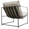 Scout Lounge Chair / Slingback Vintage White Leather & Iron Modern Chic Armchair