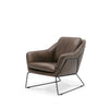Modern Abstract Aged Brown Italian Design Style Leather Sofa Armchair