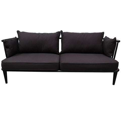 Manly 3 Seater Black Oak & Cotton Sofa / Lounge