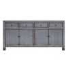 Shabby Chic Grey Oriental 4 Door Sideboard / Hutch