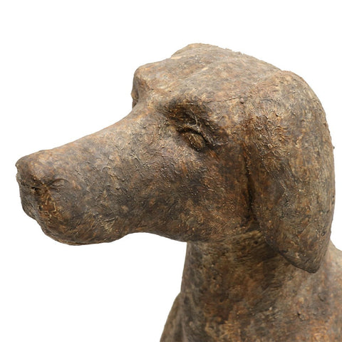 Aged Finish Clay Dog Statue Decorative Sculpture