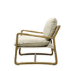 Finlay Oak & Natural Linen Geometric Modern Art Lounge Chair Armchair