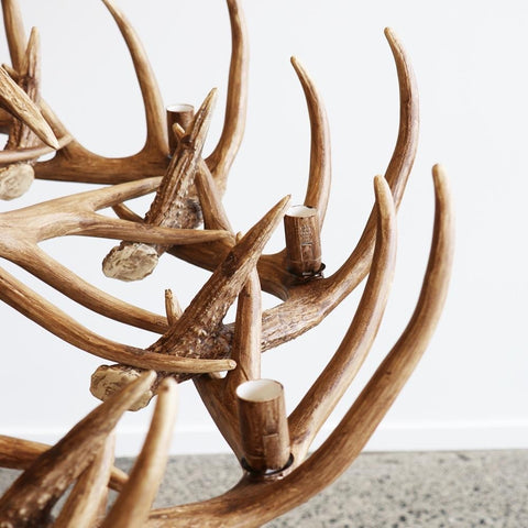 Alpine Rustic Chic Faux Antler Chandelier 18 Lights 1.2m