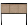 Unison Bedhead Headboard Black Rattan & Teak Wood (Super King)