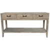 Dark Oak Harvey Modern Rustic Console Table - Three Drawer