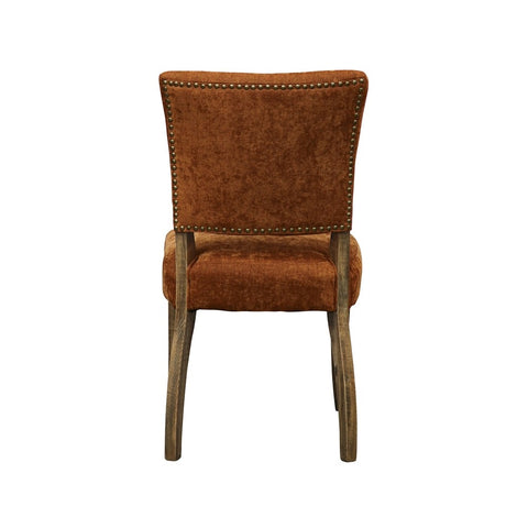 Oak & Copper Sheen Crane Modern Vintage Stud Detail Dining Chair