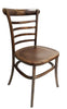 European Ladder Back Style Elmwood Dining Chair - Golden Brown