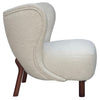 Betty Boucle & Oak Wood Modern Retro Occasional Lounge Chair
