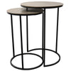 Punto Antique Brass Aluminium Geometric Side Table Nesting Table Set