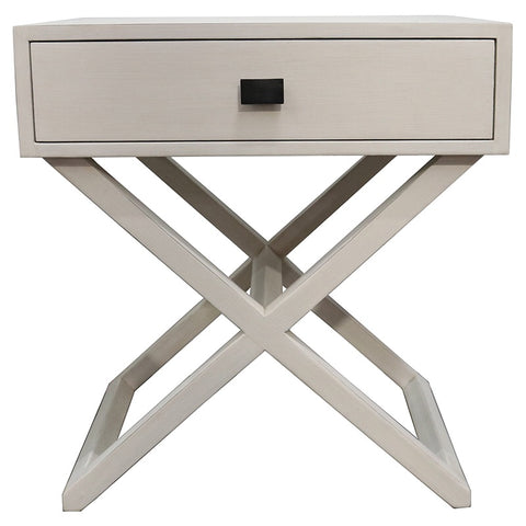 Ivory Kawarau Bedside Table / Side Table - Modern Geometric Chic