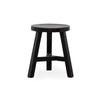 Black Reclaimed Elm Round Parq Stool / Bedside / Side Table - Handcrafted Farmhouse Chic