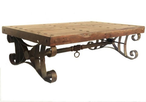 Reclaimed Wood & Hand Forged Iron Talamantes Coffee Table