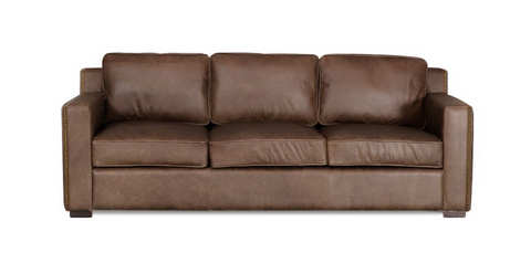 Vasto Modern Comfort Nutmeg Italian Leather Three Seater Sofa / Lounge