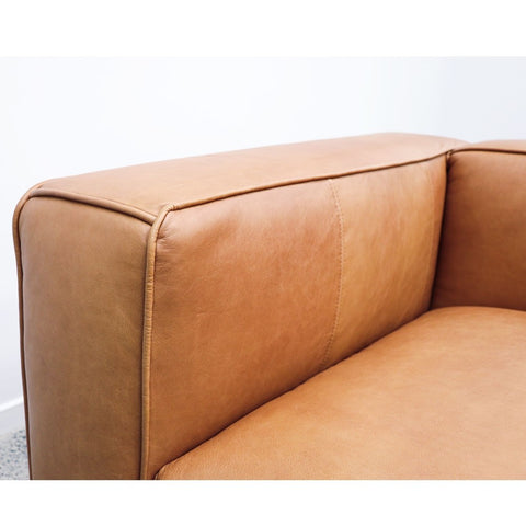 Stirling Chestnut 3 Seater Modern Minimalist Italian Leather Sofa / Lounge