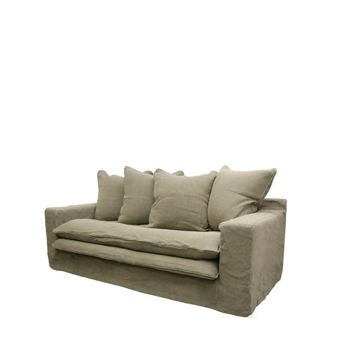 Keely Slipcover Sofa / Lounge Khaki Colour 2 Seater