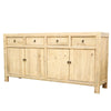 Natural Whitewash Oriental 4 Door Sideboard / Hutch