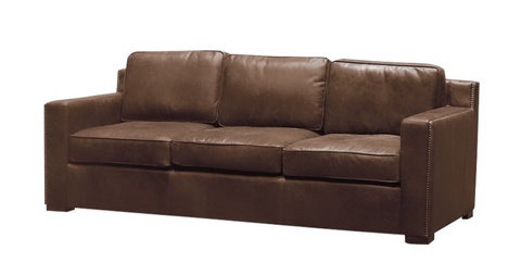 Vasto Modern Comfort Nutmeg Italian Leather Three Seater Sofa / Lounge