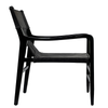 Louis Armchair / Occasional Chair Vintage Black Leather & Wood