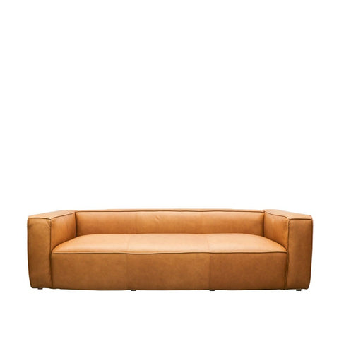 Stirling Chestnut 3 Seater Modern Minimalist Italian Leather Sofa / Lounge