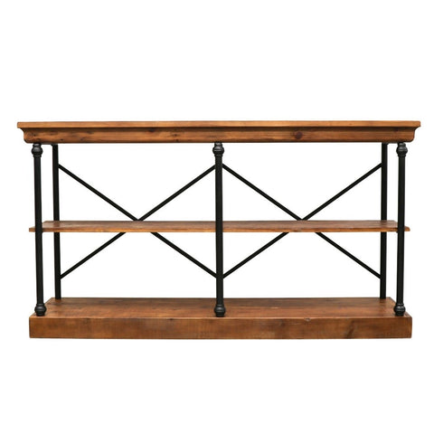 Provincial French Character Iron & Pine Console Table / Entertainment Unit