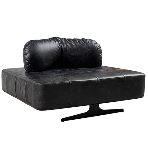 Georgio XL Relaxed Luxury Vintage Black Leather Lounge Chair