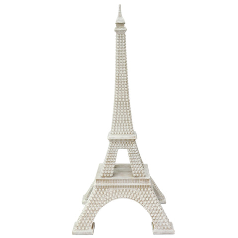 Ivory Eiffel Tower Architectural Building Decorative Statue Figurine Ornament - Great Interior Décor 45cm