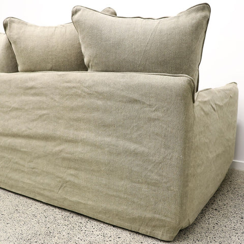 Lotus Luxurious Modern Slipcover 3 Seater Sofa / Lounge Khaki Colour