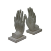 Hands Meeting Library Bookends Decorative Ornaments - Great Interior Décor (Black)