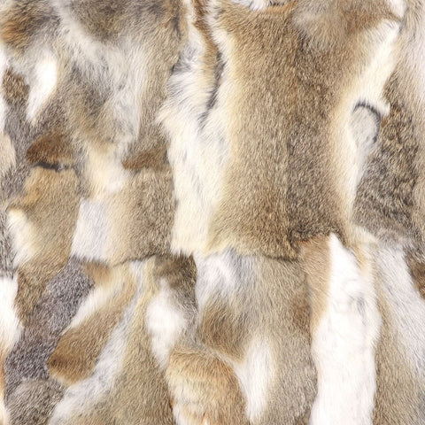 Ultimate Luxury Arctic Rabbit Patched Natural Gold Fur Throw - Lounge / Bed Throw