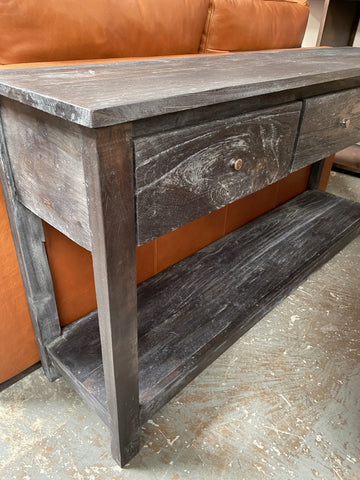 Dark Marcela Characterful Solid Wood Rustic Finish Console Table