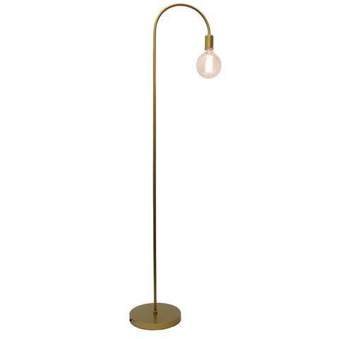 Curved Industrial Modern Minimalist Gold Floor Lamp Light