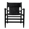 Louis Armchair / Occasional Chair Vintage Black Leather & Wood