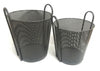 Black Mesh Storage Baskets With Ornate Iron Handles - Kitchen, Office, Bathroom or Lounge