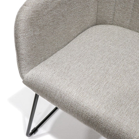 Folio Grey Fabric & Sleigh Metal Frame Dining Chair