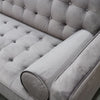 Puerto Grey Velvet Luxurious Three Seater Sofa / Lounge Suite