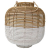 Rattan Shabby Chic Rustic Lantern Decorative Ornament Set of Two