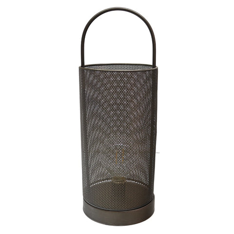 LED Black Mesh Lantern Table Lamp Light