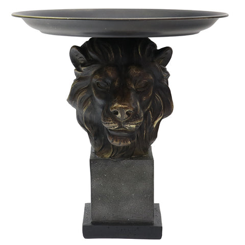 Lion Pedestal Tray Interior Decorative Showpiece