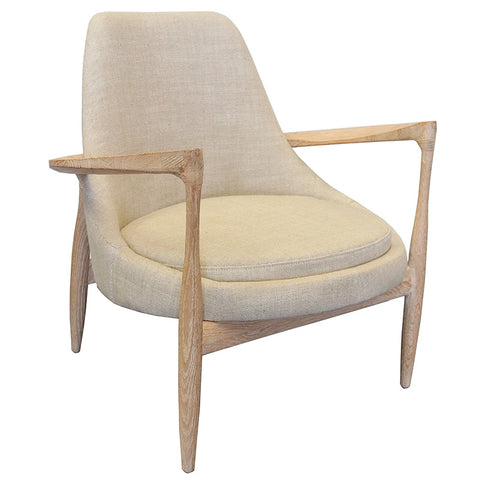 Lodge Modern Retro Chic Oak Lounge Chair Armchair