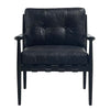 Vienna Vintage Black Leather & Oak Frame Club Chair / Armchair