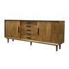Miley Sideboard Handcrafted Modern Mangowood - 2 Doors With Shelves & 5 Drawers