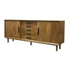 Miley Sideboard Handcrafted Modern Mangowood - 2 Doors With Shelves & 5 Drawers