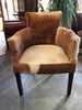 Bilboa Dining Chair / Occasional Chair Tan & White Goat Hide