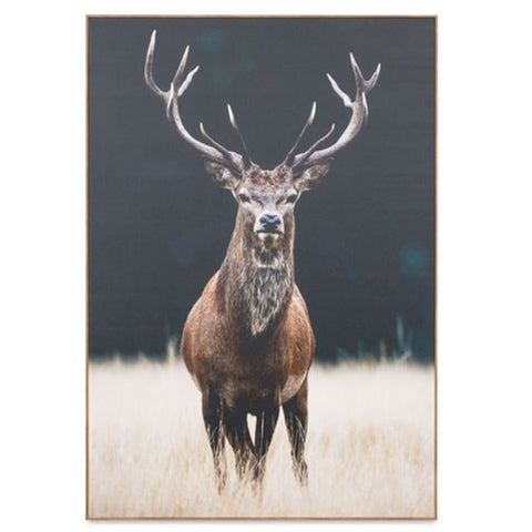 Photographic Stag in Meadow 1.6m x 1.1m Canvas Art Print With Wood Frame
