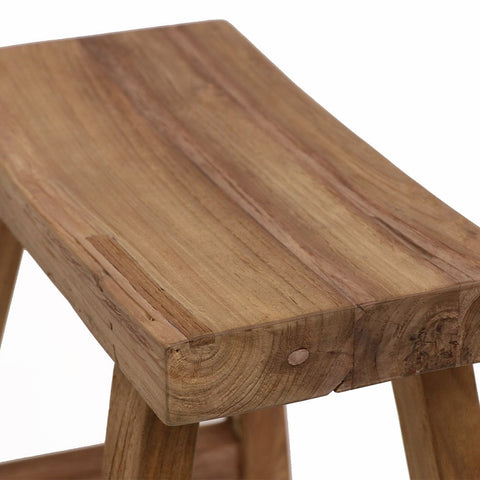 Natural Reclaimed Teak Porto Bar Stool / Barstool / Counter Stool - Handcrafted Indoor / Outdoor Chic