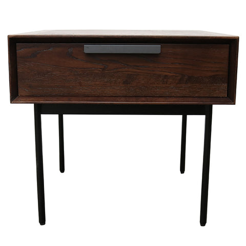 Queens Bedside Table / Side Table Chic Oak Wood & Iron